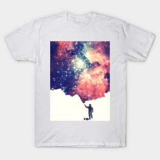 Painting the universe (Colorful Negative Space Art) T-Shirt